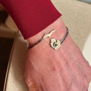 MSU silver bangle bracelet Michigan State University